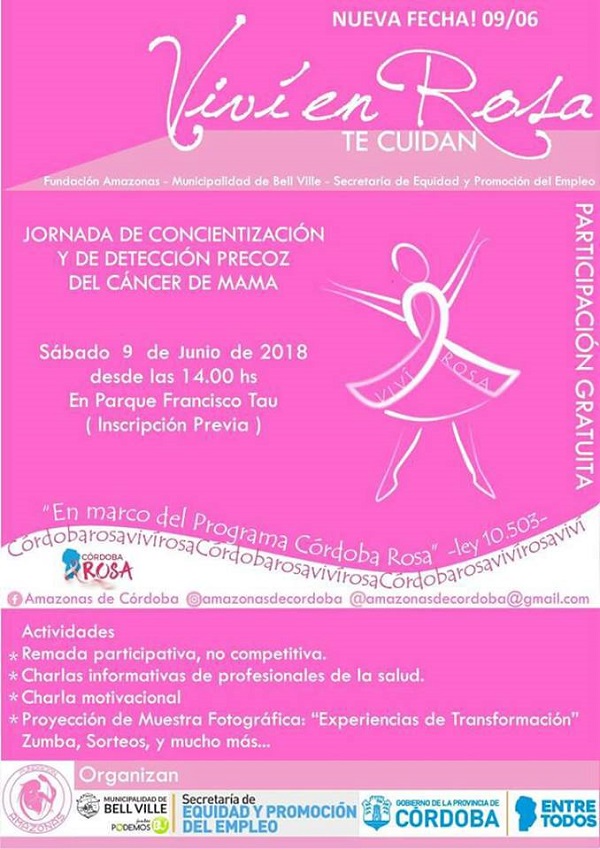 “Viví en rosa” en el Parque Tau – Bell Ville