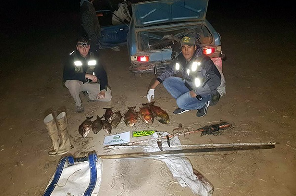 Cuatro detenidos por pesca furtiva en Monte Leña