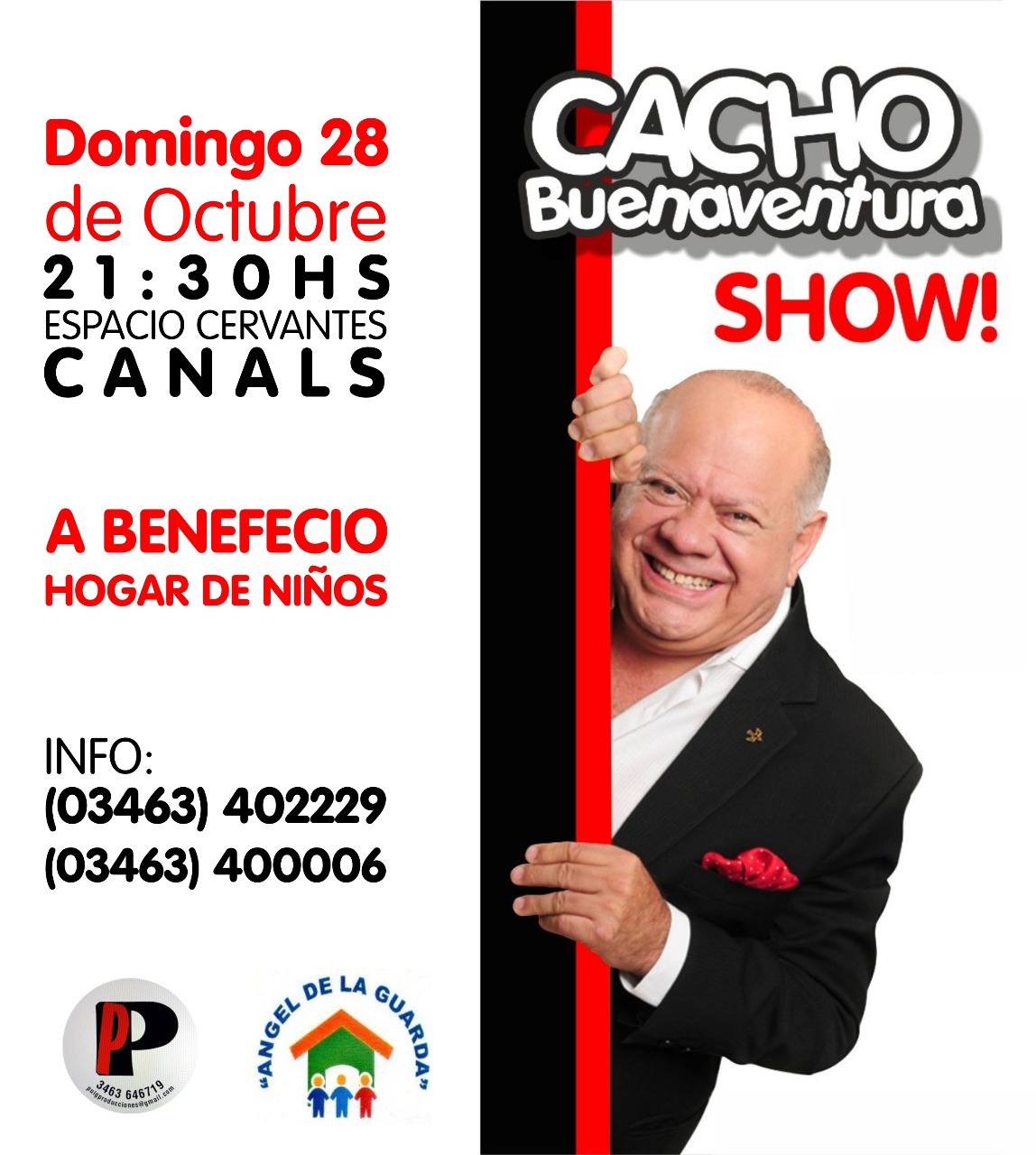 Puig Producciones presenta a Cacho Buenaventura y La Konga en Canals y Coronel Moldes