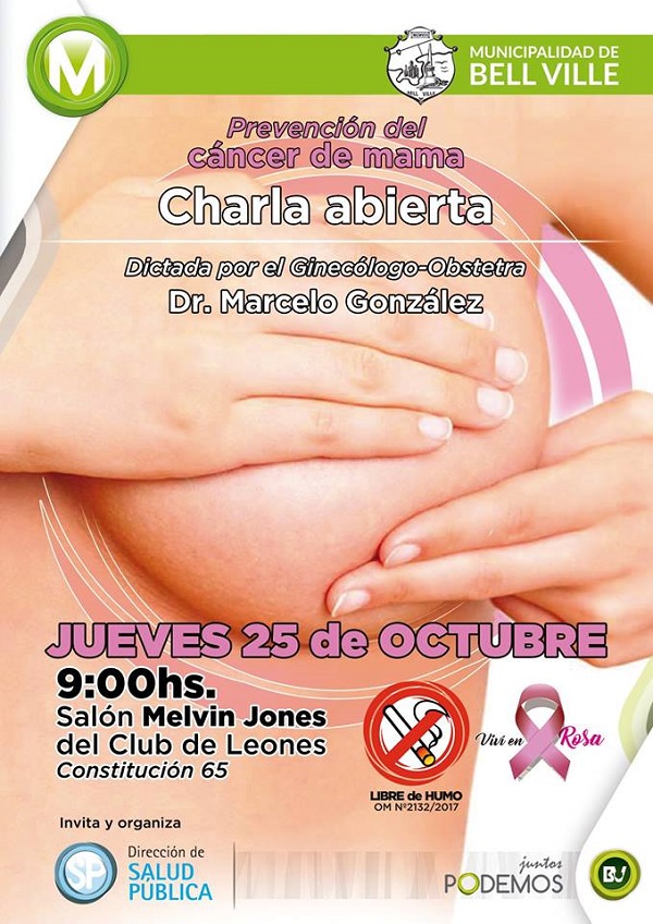 Charla informativa sobre prevención del cáncer de mama.