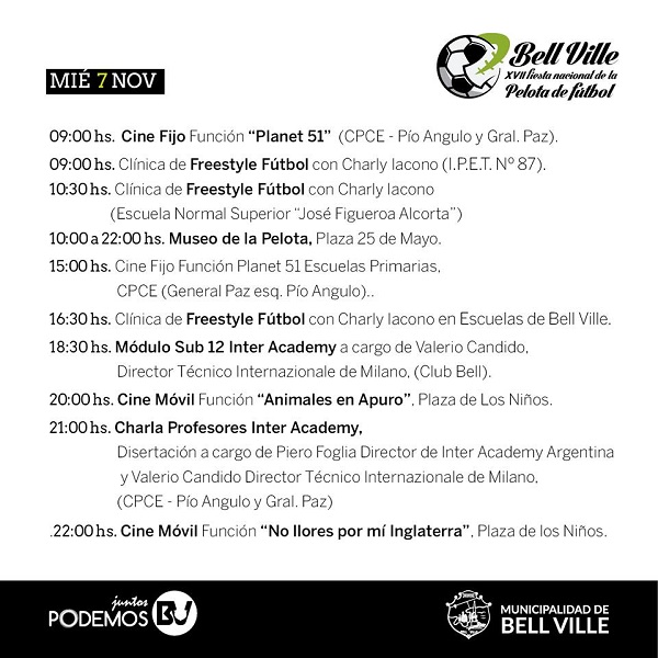 Fiesta Nacional de la Pelota-Actividades para el miércoles 7