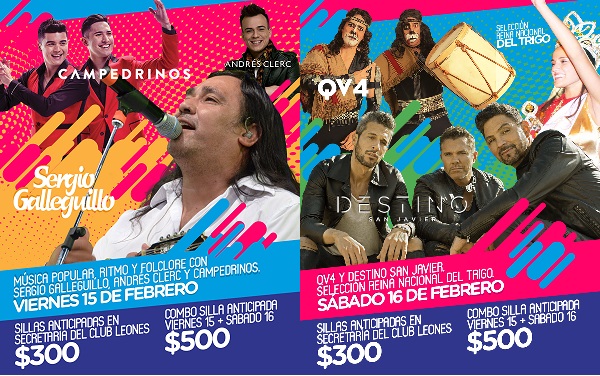 Sergio Galleguillo – QV4  en la Fiesta Nacional del Trigo en Leones con entrada gratis.