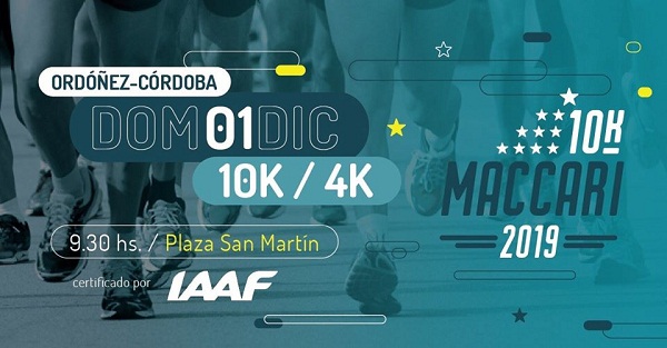 1 de diciembre 10K Maccari 2019 en Ordoñez Córdoba