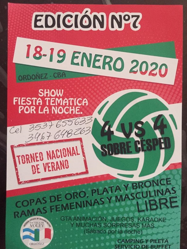 7° Torneo Nacional de Voley de verano Ordóñez 2020