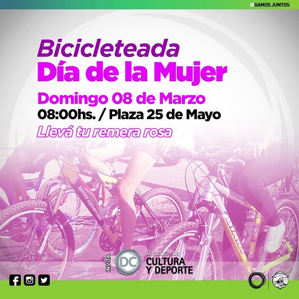 Domingo bicicleteada Día Internacional de la Mujer.