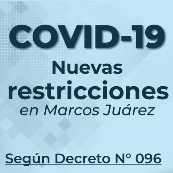 Covid-19 Marcos Juárez: Suspenden actividades por una semana.