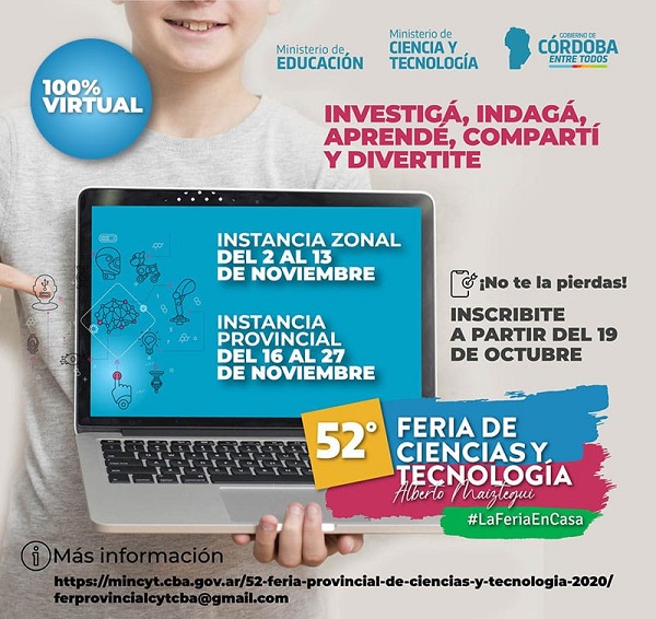 I.P.E.T. 87  sede de la 52° Feria Provincial de Ciencias y Tecnología, 100%  virtual.