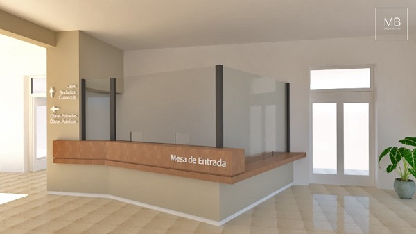 Bell Ville: reformas en el hall municipal.