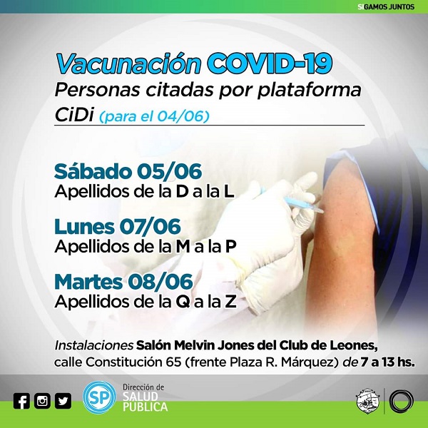 Bell Ville: Mañana continúa la vacunación contra el Covid-19