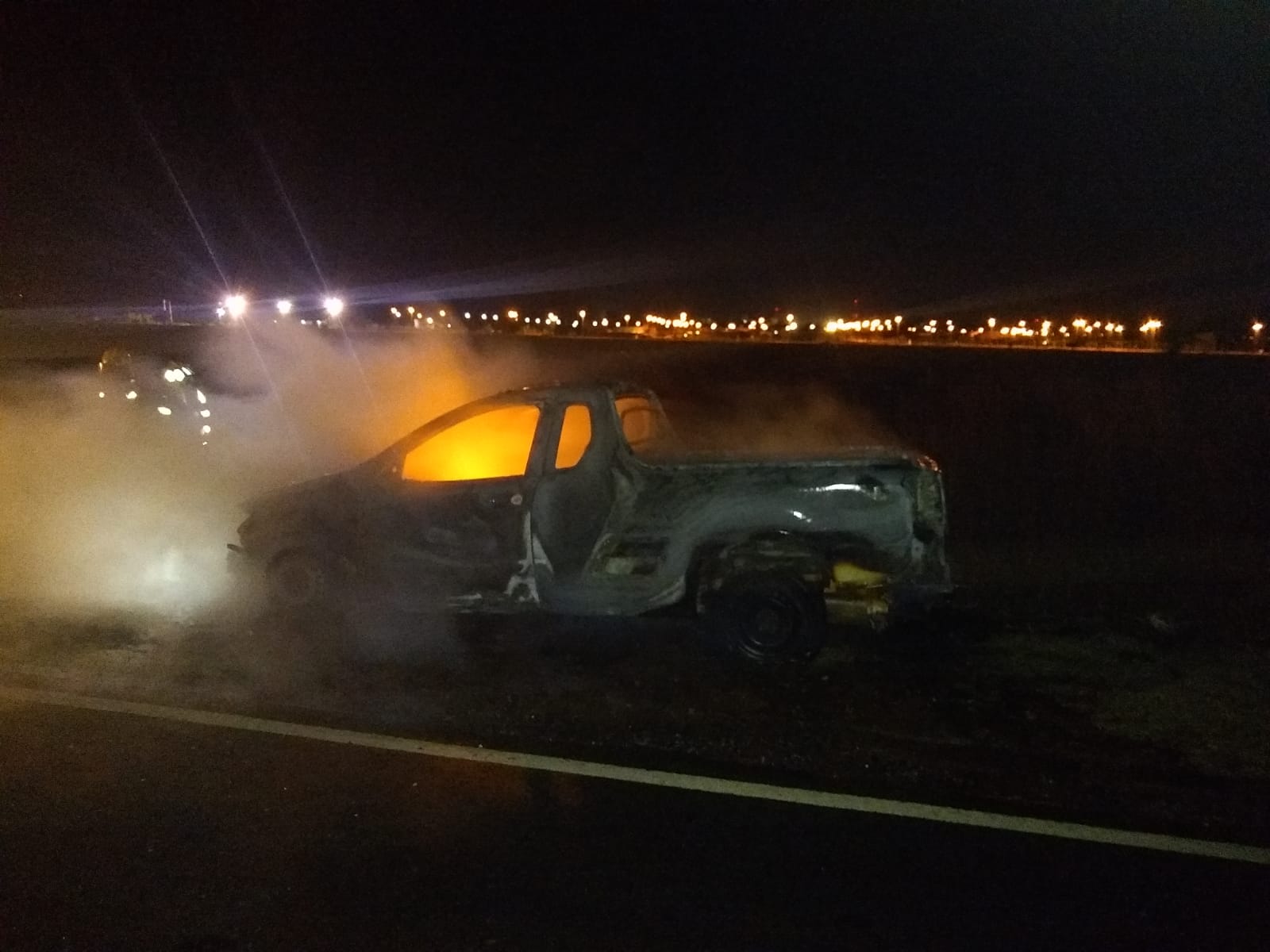 Bell Ville: incendio de vehículo en la circunvalación oeste.