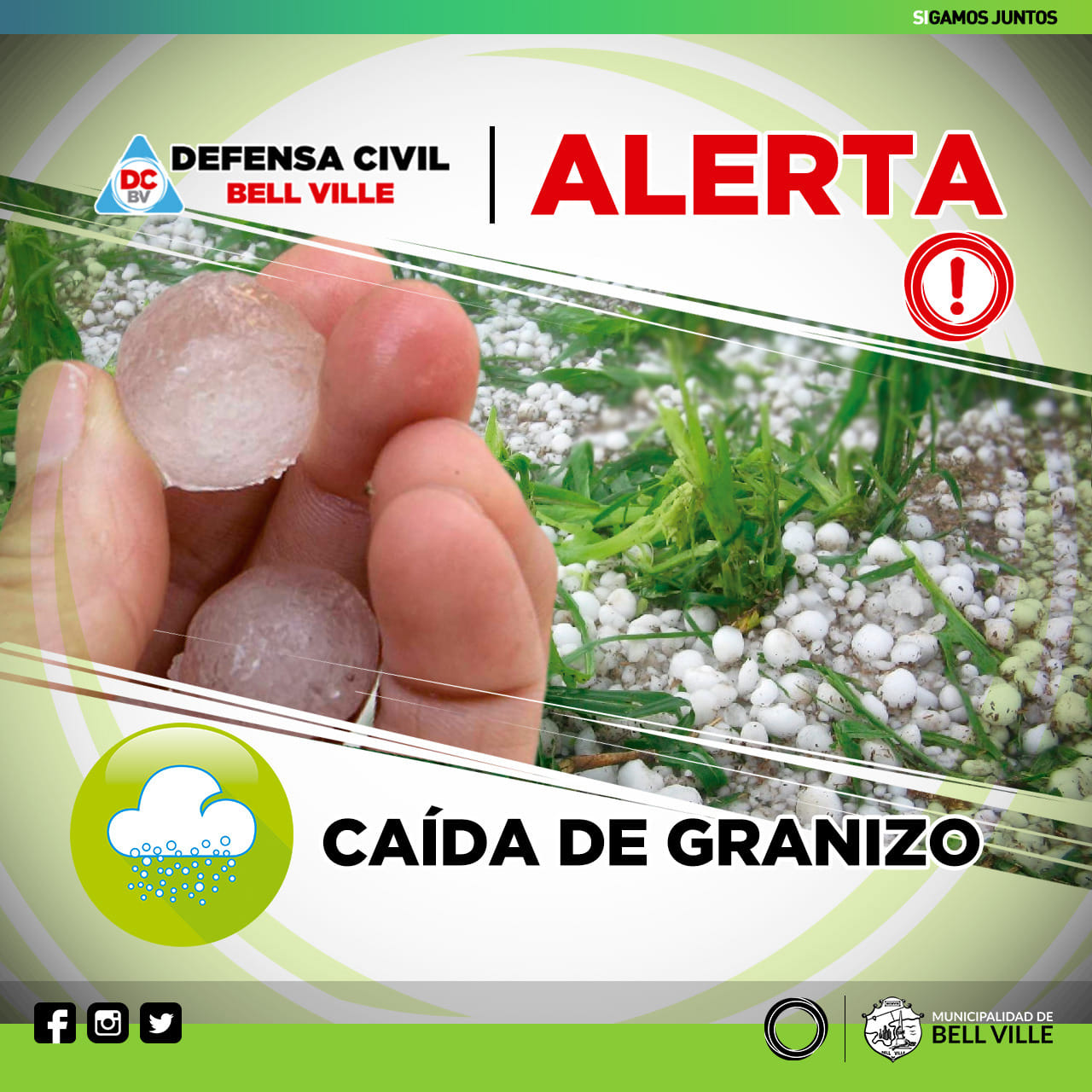 Bell Ville: Defensa Civil advierte alerta por tormentas fuertes.