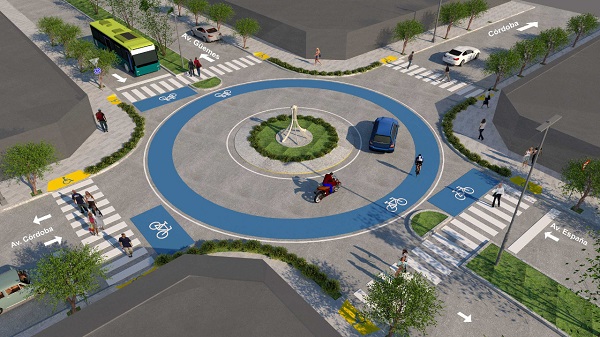Bell Ville: en pocos dias comienzan a contruir la rotonda en calle Güemes, España y Córdoba.