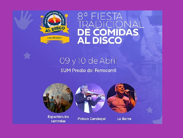 Monte Buey: Fiesta Tradicional de comidas al disco-Programación.