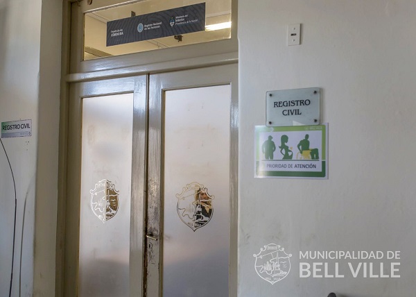 Bell Ville: Hoy permanecerá cerrado el Registro Civil por capacitación del personal.
