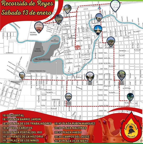 Bell Ville: Los Reyes Magos con Bomberos recorrerán la ciudad