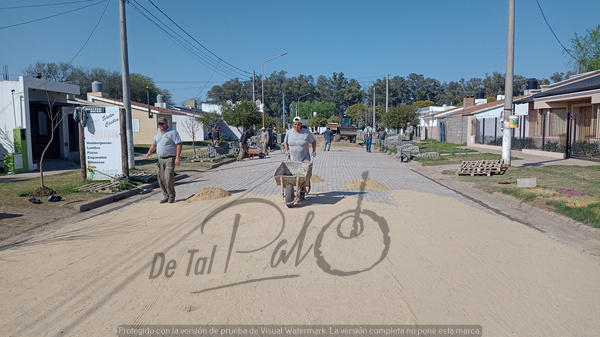 Chilibroste: La Municipalidad inicia la colocación de adoquines en la calle Juan Bautista Alberdi.