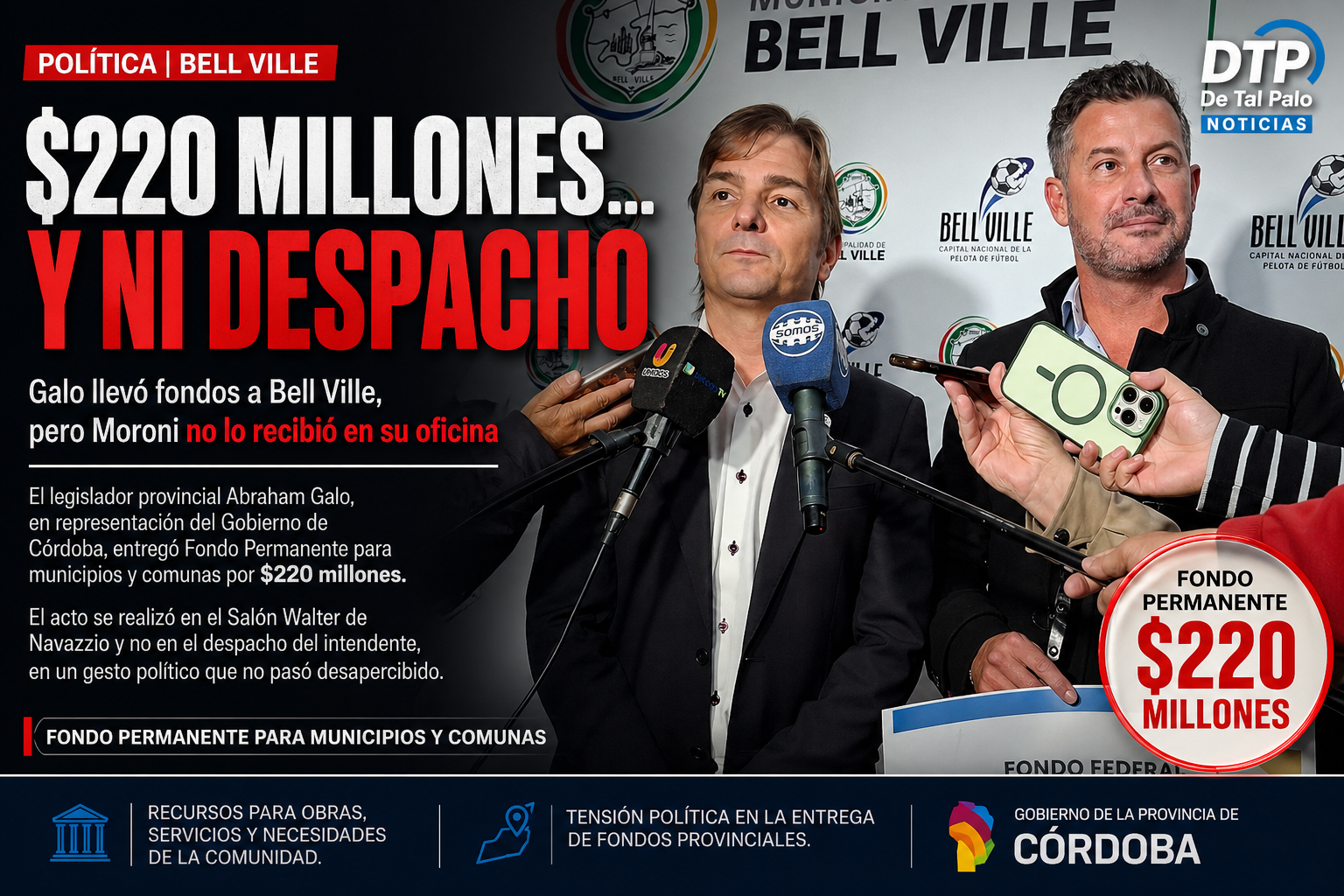 $220 millones para Bell Ville… con gesto político que no pasó desapercibido.
